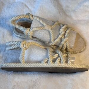 Stylish Rope Sandals in Cream and White Size 39